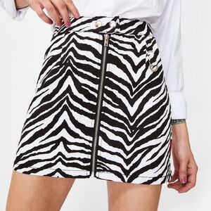 Tripp NYC Black and White Zebra Mini Skirt